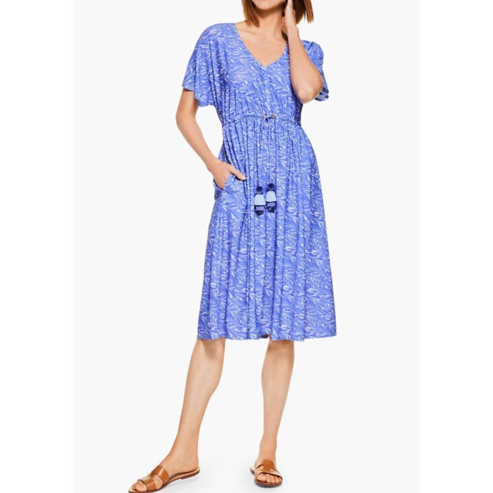 Cabana Life x Talbots Purple Abstract Print Midi Beach Cover-Up Dress Size XL